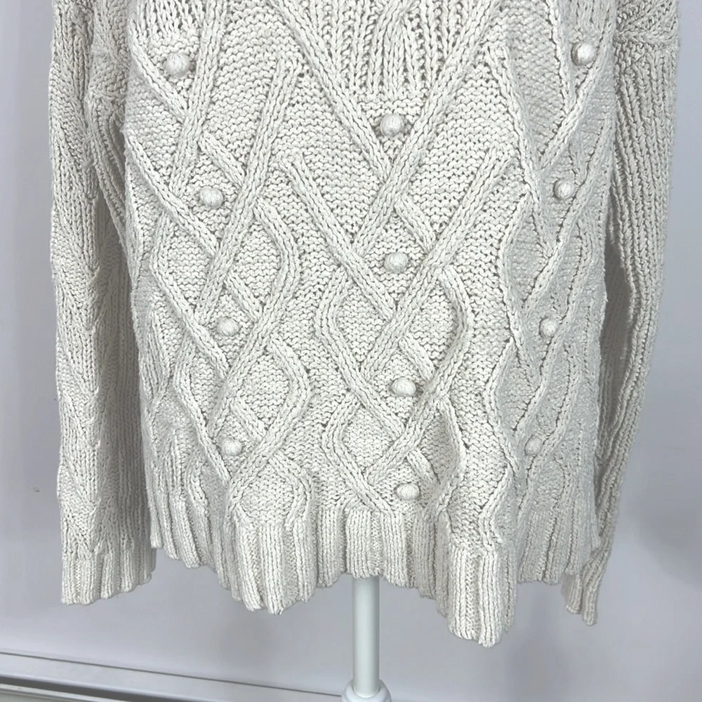 J. Crew cream knit sweater oversized small